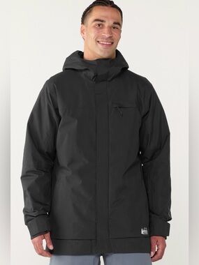 REI Co-op Men’s Black Insulated Waterproof Jacket Size M